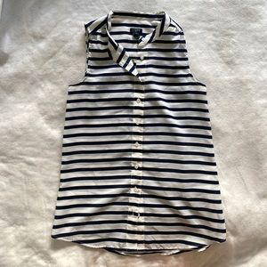 Button up stripe tank-blouse